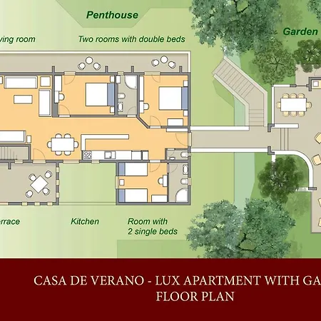 Casa De Verano - Penthouse In With The Private Garden Апартаменты *